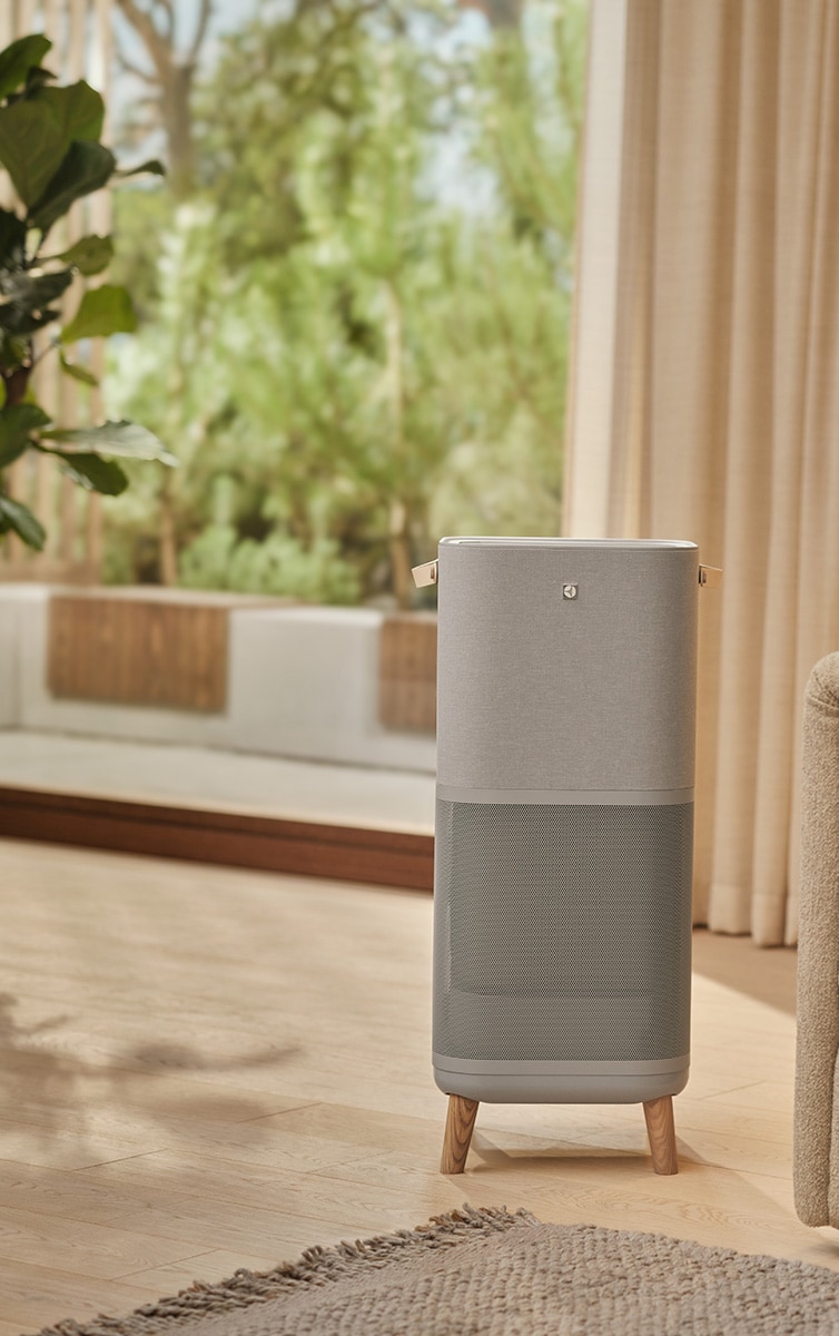 Légtisztító a nappaliban.