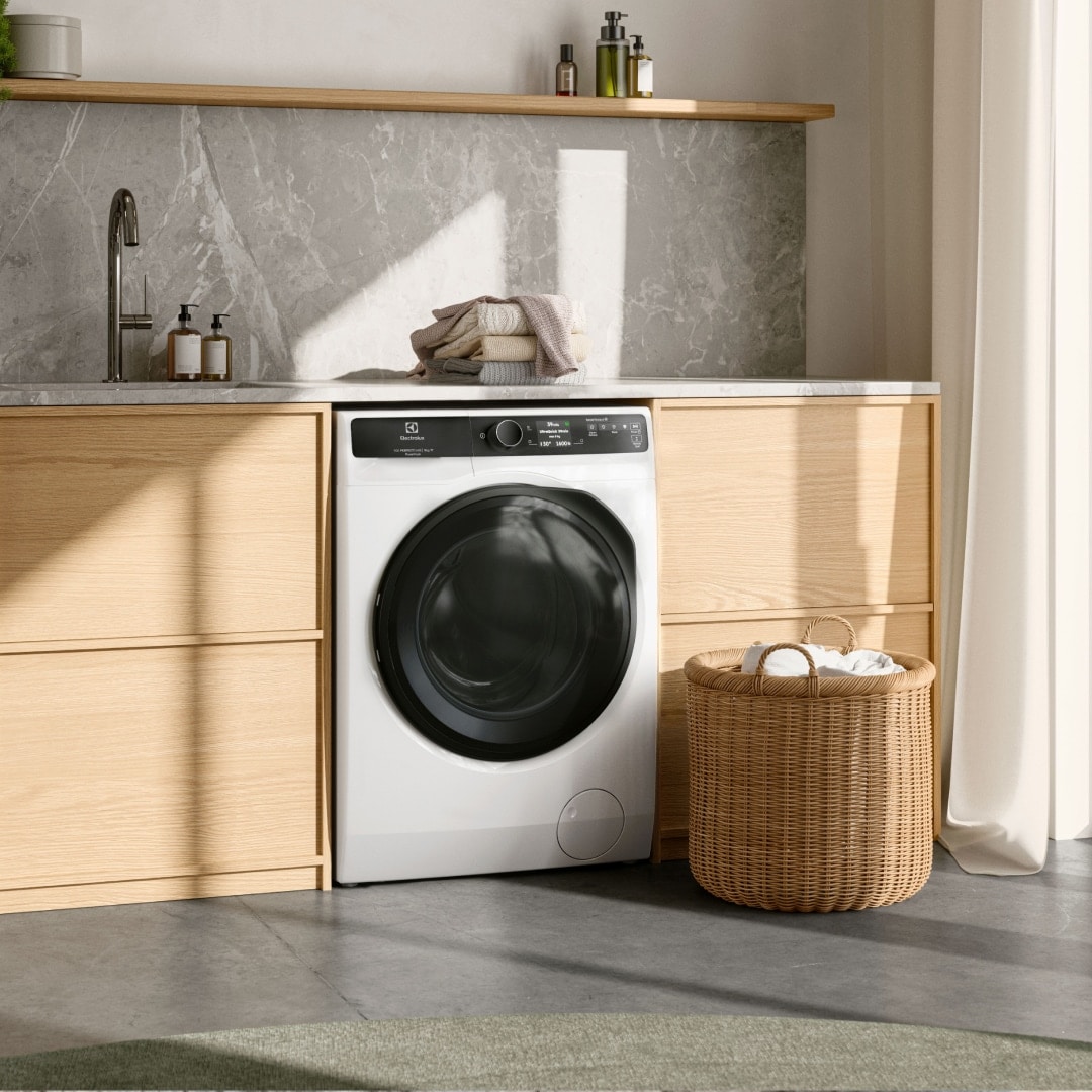 Mosógép a mosókonyhában